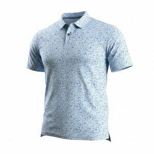 Peter Millar Summer Comfort Polo Shirt XL Blue Print Golf Preppy Luxury 3197